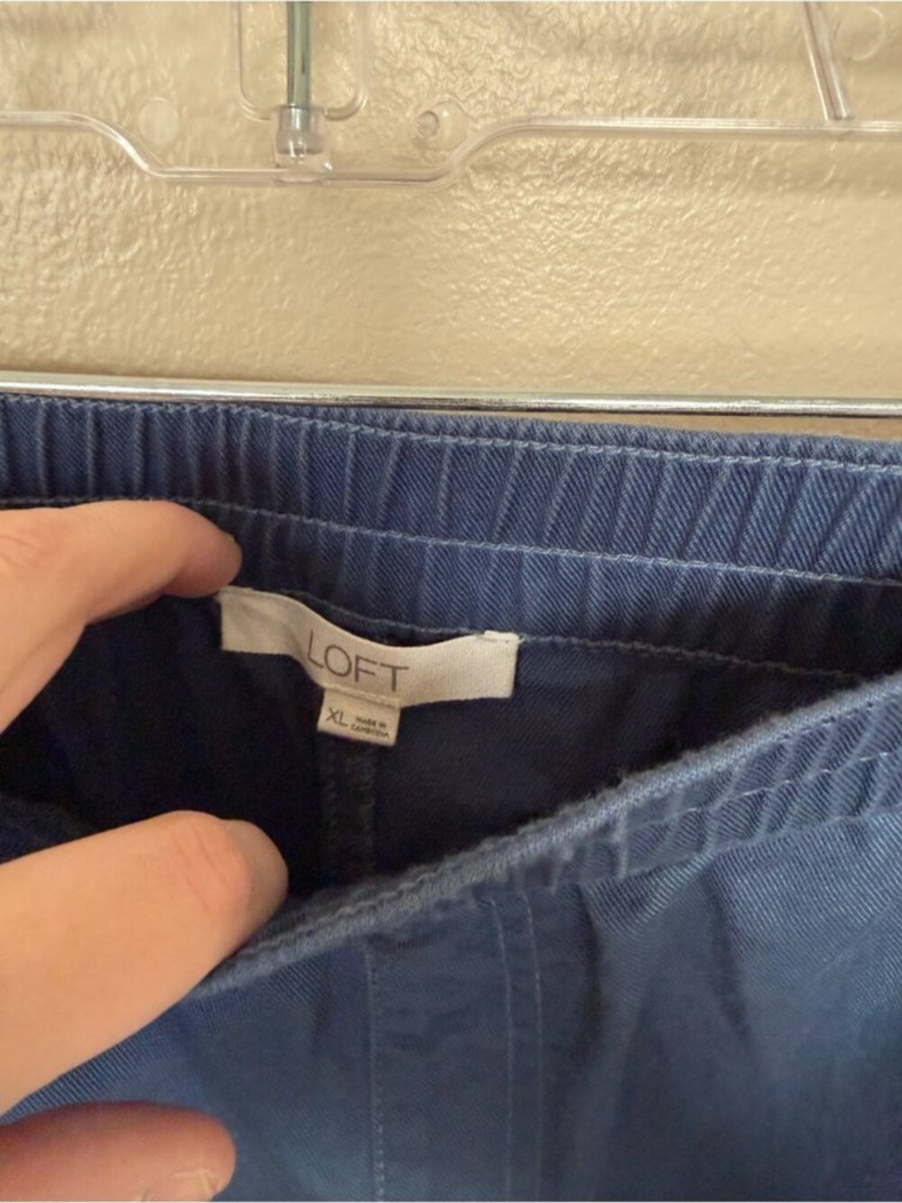 Pull On Barrel Pants in Twill in Lakeside Night - Picture 3 of 5